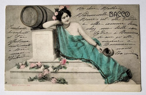 Postcard bacco woman - postcard, with