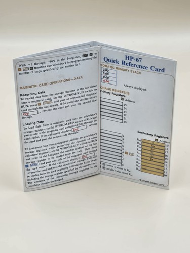 Calculator quick - hp-67,