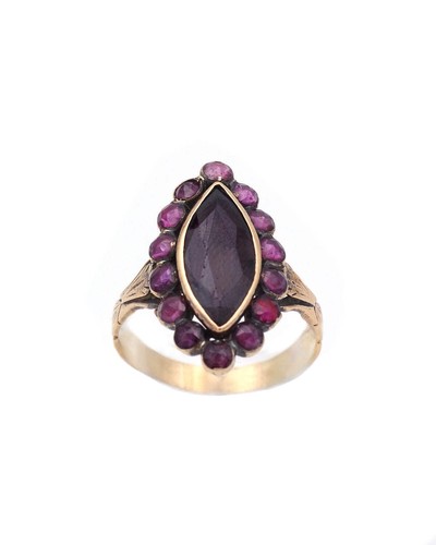 Bague marquise grenats - , de