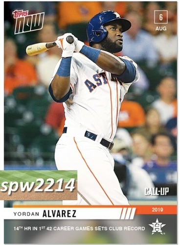 2019 topps now yordan alvarez - now,