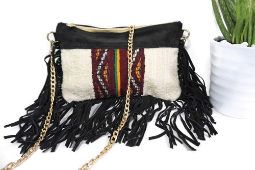 Handira fringe bag moroccan - fringe, bag: