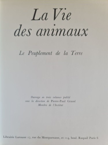 Vie des animaux - , |