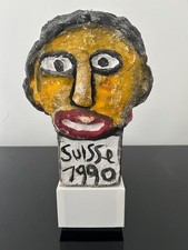 JABER   ART BRUT  SCULPTURE  PORTRAIT  4 FACES