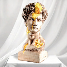 Sculpture au miel de ruche David Pop Art faite à la main, design statue...