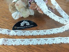 Dentelle de Calais blanche  type Valenciennes ,polyamide,coupon de 5m20 couture 