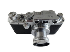 Leica IIIf + Summar 5cm f/2 + pare-soleil métal + 2 bouchons –