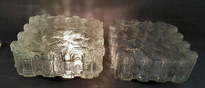 PAIRE DE PLAFONNIER APPLIQUE VINTAGE CARRÉ VERRE MOULÉ PRESSÉ - CIRCA 70 80