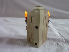 PLAYMOBIL 6370 ACCESSOIRE  2 TORCHES LUMINEUSES LED ET MUR DE PIERRE