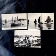 3 cpa 44 Le Croisic Débarquement De La Sardines À Port Lin / Sardinier / Bateau