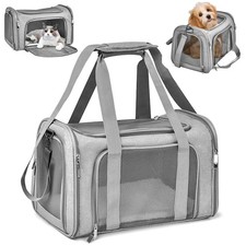 Sac de Transport pour Chat dExtérieur Pliable et Respirant, Caisse Avec Matel...