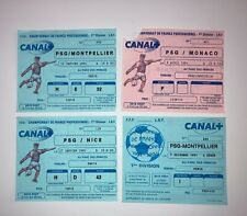 Lot de 4 billets tickets match PSG MONTPELLIER NICE MONACO ANCIENS 1991 OLD FFF