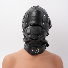 Masque Cagoule Bondage En Cuir