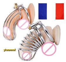 Cage De Chasteté Masculine Appareil En Métal 3 Anneaux Choix 40 45 Ou 50 Mm BDSM