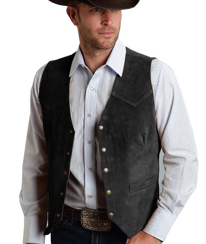 Gilet costume daim pour - de,