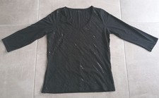 T.shirt noir taille 38 noir marque 1 2 3 manches 3/4 avec paillettes