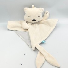 Doudou plat ours blanc gris