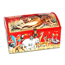 Boîte en métal publicitaire vintage chocolat Merveilles du Monde Nestlé