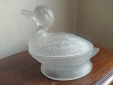 Sucrier en verre sablé non signé de Vallerysthal modèle  3771  réf de 1908