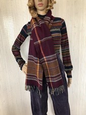 Écharpe en laine Bordeaux à carreaux Adulte Mixte (103)