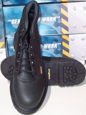 Work Boots - Black 6" - Steel/Safety Toe - Gear Box - #1645 - Vintage  - New