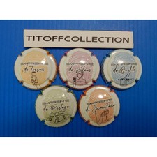 la série de 5 capsules de  champagne génériques (empreinte mai 2025)