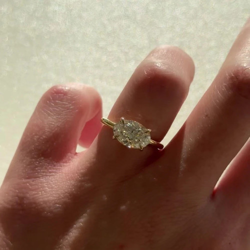 Bague diamant taille - , ovale