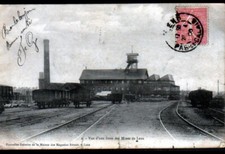 LENS (62) PUITS de MINE / WAGONS de CHARBON à la FOSSE N°8 en 1906