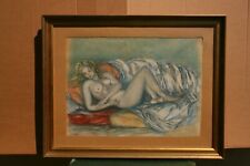 tableau dessin pastel nu signé Jean Lecorse **