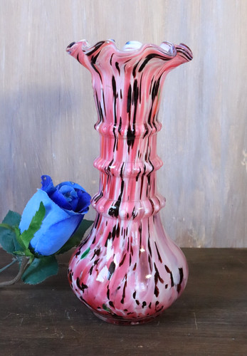 Vase ancien verre moucheté - ancien,