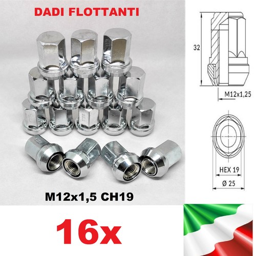 Kit m12x1 écrous de - de, roue