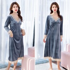 Femme Velours Chemise de Nuit