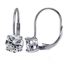 4CT Brillant Coupe Imitation Diamant Goutte / Pendantes Oreilles 14K or Blanc
