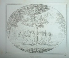 REV 142 EAU FORTE 1836 MYTHOLOGIE Tableau DANSE D'AMOURS pinx Albane