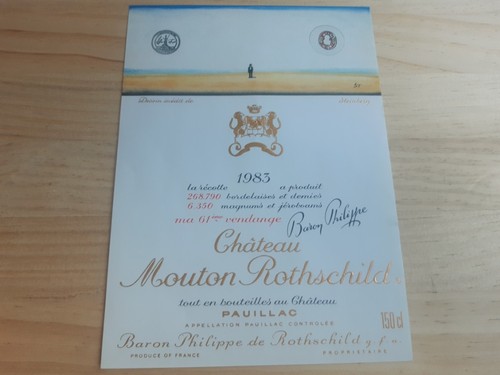 étiquette vin chateau mouton - vin,