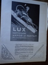 ELECTROLUX aspirateur LUX + casquette BERTEIL publicité papier ILLUSTRATION 1924