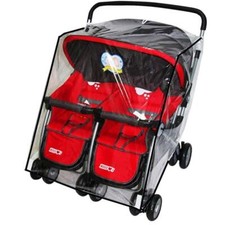 Habillage Pluie Poussette Double Housse de Pluie Poussette côté à côté Protèg...