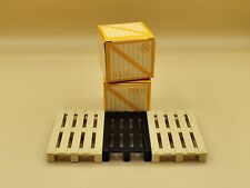 1/18 Lot x3 Palettes "Plastique" & x2 Boites "Carton" Diorama Garage
