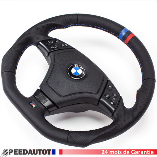 Volant aplati cuir bmw - volant,