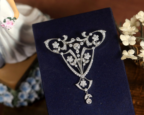 Broche argenté belle eopque - broche,