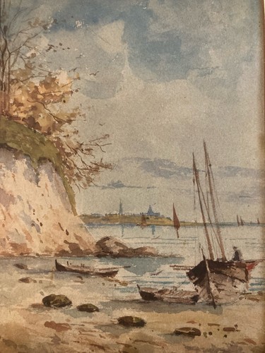 Belle peinture aquarelle - belle, 1900