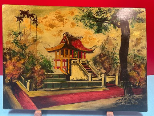 Tableau bois laqué - , 25x35cm