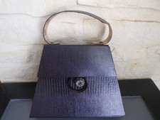 petit sac aumônière simili cuir crocodile noir