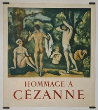 Cézanne	Hommage à Cézanne Circa 1950 Affiche Originale Exposition Impressionnism
