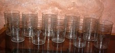 10 verres gobelet en cristal de Baccarat  XIX ème gravure grecque et monogramme