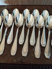 12 Petites Cuillères Orfèvrerie Saglier Frères en Métal Argenté