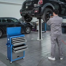 Airaj tool box on wheels - secure rolling tool cabinet with removable drawer