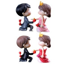  Lot de 2 paires de mini-ornements de couple créatifs pour décoration de jardin