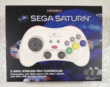 RETRO-BIT SEGA SATURN WHITE 2.4GHZ WIRELESS PRO CONTROLLER (INCLUDES V2 ORIGINAL
