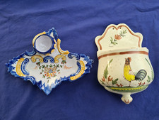 Porte bougie, coquetier  NEVERS E GEORGES et Ancien bénitier, porte allumettes