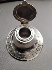 Encrier Publicitaire Biscuits Vignals Lyon Métal Argenté